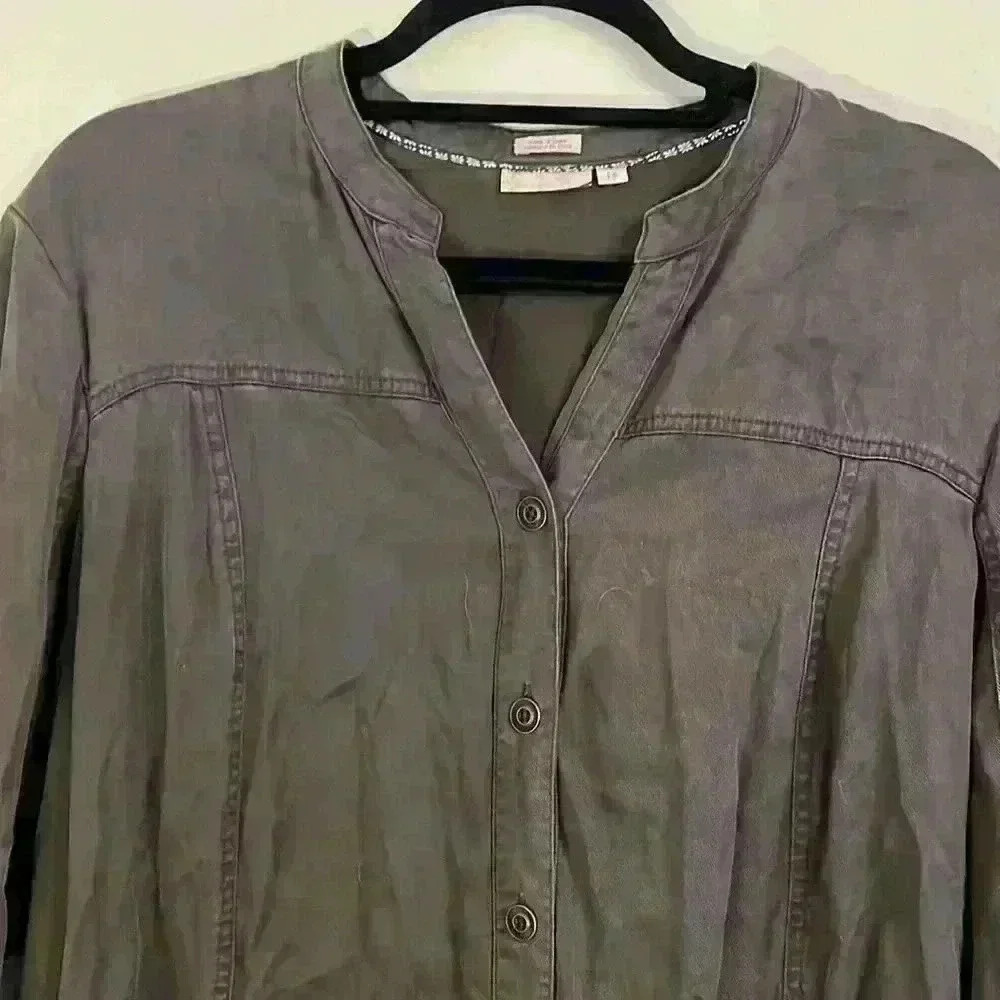 Holding Horses Anthropologie tencel Mariona shirt dress cowgirl Boho size 16 - Picture 5 of 13